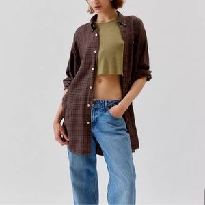 UO Renewal Remade Over Dyed Wash Flannel Shirt